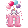 11 ans de Fille Mignonne Licorne 11e anniversaire