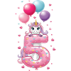 5 ans de fille adorable licorne 5e anniversaire