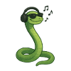 Snake Headphones Music Vibe Illustration Art