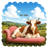 Not Today – Relaxed Cow on Sofa