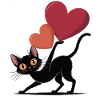Black Cat Hearts Love Cats T-shirt