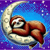 Sloth sleeps on the Moon