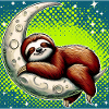 Sloth sleeps on the Moon