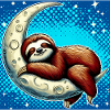 Sloth sleeps on the Moon