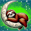 Sloth sleeps on the Moon