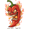 Flammender Chili-Gesicht