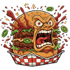 Wütender Burger Splash
