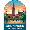 Groningen Netherlands Martinitoren Travel Poster