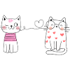 Two Cats in HeartPopArt Style