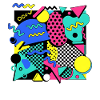 80er 90er Retro Memphis Design Bunt
