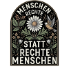 Retro Blumen Design Menschenrechte Spruch
