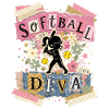 Girl Collage Text Softball Diva