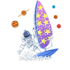 Space Windsurfing Astronaut Galaxy Stars Surfer