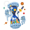Space Hourglass Astronauts Galaxy Time