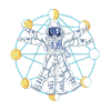 Vitruvian Astronaut Moon Phases Space Anatomy Art