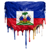 Haiti flag with flowing lacquer paint