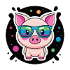 Schicke Schweine, bunte Gläser