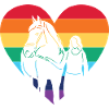 Rainbow Heart Rider med heste-/CSD-motiv