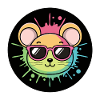 Regenbogenmaus Neonbrillenabzeichen