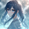 Blue Night Light Anime Portrait