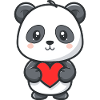 Cute Baby Panda with Heart