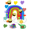 Rainbow Insect Bees Illustration