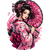 Geisha Cherry Blossom Kimono