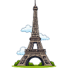 Eiffelturm Cartoon Stil