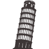Italian Tower of Pisa Silhouette