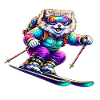Neon Skihund Wintersporttier