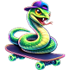 Neon Skate Snake Skateboard Animal