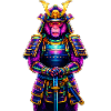 Neon-Samurai-Affe Japanisches Krieger-Tier