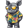 Rhino Comic Vacation