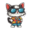 Katze Comic Urlaub
