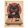 Katze sushi Retro