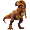 Geometrische T-Rex-Dinosaurier-Low-Poly-Erdtöne