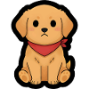 Chiot Golden Retriever avec Bandana Rouge