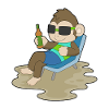 Bouteille de bière singe