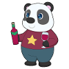 Panda Flasche Rotwein