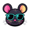 Mouse chic turquoise glasses