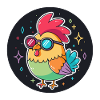 Retro Chicken Neon Glasses