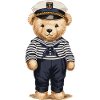 Maritim kaptein teddybjørn i sjømannsdrakt til