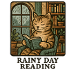 Rain cat reading