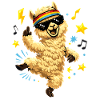 Dancing alpaca with sunglasses and beats