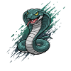 Cobra in attack print motif