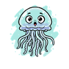 Cuddly Sea Jellyfish Cartoon