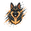 German Shepherd Head Spray Art
