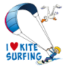 Jeg elsker kitesurfing – sjov tegneserietegning