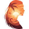 Sunset silhouette profile