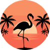 Flamingo in Sunset Tropic
